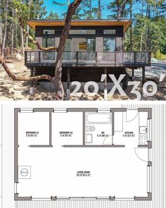 the floor plan for this cabin is very small and has two levels to walk in