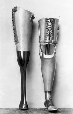 an old photo of two different types of foot garbs, one in silver and the other in black