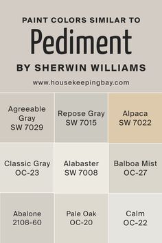 Colors Similar to Pediment SW 7634 by Sherwin-Williams Bm Pale Oak Living Room, Sherwood Williams Paint Colors, Pediment Sherwin Williams, Bm Calm, Zircon Sherwin Williams, Sherwin Williams Pediment, Sw Alpaca, Bm Balboa Mist, Bm Pale Oak