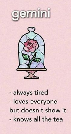 a pink background with an image of a rose in a glass dome and the words germin