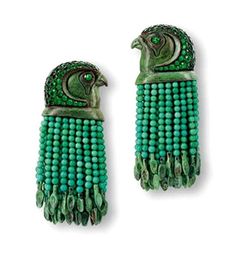 Egyptian Jewelry, Lovely Earrings, Peacocks, Turquoise Jewelry, Bling Bling, Beaded Earrings, Jewelry Art, Jewelry Inspiration