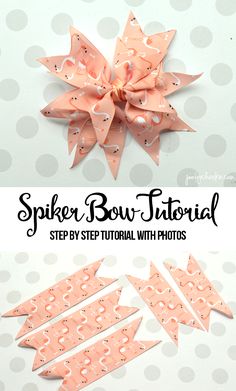 the instructions for how to make an origami bow with ribbon and paper strips