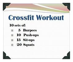 a crossfit workout sign with the words 10 sets of