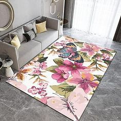 Made from high-quality materials, this rug is soft and fluffy. Therefore, it is comfortable for you to use. This rug is anti-slip. Therefore, you can use it in the bathroom or toilet. The surface of thick carpet has a sponge-like super absorbent capacity. After taking a shower, you don't have to worry about the moisture from your feet getting the floor of your room wet. Very well made. Therefore, this rug can last for a long time. You don't have to worry about it wearing out easily. Material: Imitation cashmere surface + Tpe rubber base pack: 1 X Irregular shaped rug notes: 1. The carpet may have creases during transportation. It will become fluffy after a few days and will not affect use. 2. If you find that the product has a peculiar smell when you receive it, please place it in a ventil Rugs For Room, Living Room Mat, Living Room Mats, Room Mat, Area Rug Sets, Shaped Rug, Art Area, Flower Texture, Take Off Your Shoes