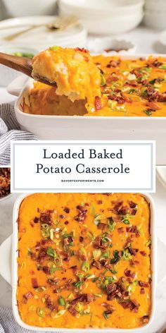 loaded baked potato casserole with bacon and cheese