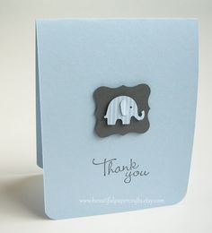 a thank card with an elephant on it