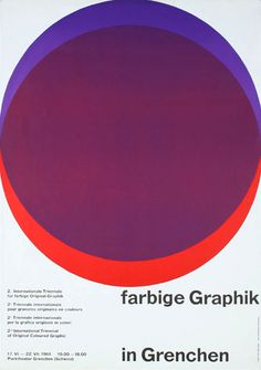 a poster with the words farbig graphik in grenchen on it