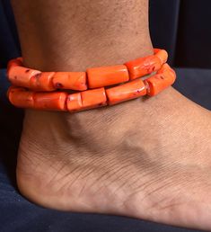 Edo Coral Beaded anklet,  African beaded anklet, Igbo beaded anklet , beads wedding, Engagement, traditional beads, Nigeria  Beads, African  bead. Edo/Benin/yoruba bead. Foot accessories. * Stretchable  * Handmade  * Material: coral beads, Elastic bands  Kindly allow a difference of the picture/pattern of your item(s) between the real-life image and the photographic image on the website. no return/no refund/no exchange  if any 25% restock fees will be applied to the returned item (s). Traditional Anklets With Round Beads, Anklet Beads, Beads Anklet, Beaded Anklet, Coral Beads, Anklets, Coral, Elastic, Beads