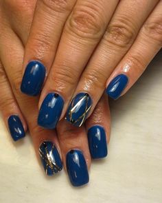 25+ Dark Blue Nail Art Designs, Ideas Design Trends Premium PSD, Vector Downloads Blue Nail, Emerald Nails, Art Blue, Blue Nail Art