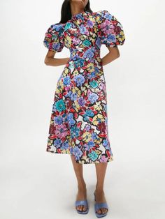 44871968784606|44871968817374|44871968915678|44871968981214 Spring Floral Print Mid-length Puff Sleeve Dress, Spring Mid-length Puff Sleeve Dress With Floral Print, Printed A-line Midi Dress For Garden Party, Spring Midi Dress With Floral Print And Puff Sleeves, Multicolor Puff Sleeve Dress For Spring, Chic Multicolor Puff Sleeve Dress For Spring, Floral Print Midi Puff Sleeve Dress For Garden Party, Garden Party Floral Print Midi Puff Sleeve Dress, Floral Print Puff Sleeve Midi Dress