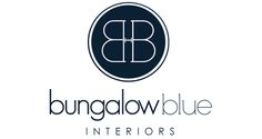 the logo for bungalow blue interiors