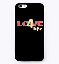 a black phone case with the words love life on it's front and back