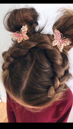 Hair For Girls Kids, Messy Bun With Braid, Fairy Hair