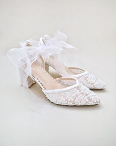 white lace block heels with ankle tie Shoes For Brides, Lace Wedding Shoes, White Block Heels, Wedding Shoes Lace, Bridal Wrap, Ankle Wrap, Ballet Slippers, Bride Shoes, Shoes Collection