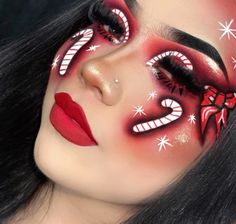 Christmas Eye Makeup, Makeup Christmas, Punk Makeup, Christmas Challenge, Face Painting Designs, Holiday Makeup, Christmas Makeup, Christmas Outfits, Christmas Makes