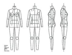 an image of the front and back view of a woman's bodysuit pattern