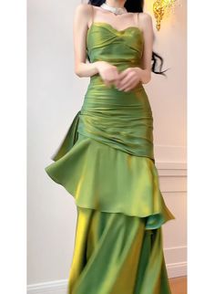 Any things please feel free to contact us: sales@cutedressy.com ******* Product Details******* Product Number:#XVR3 Fabric: Satin Color: Green Back Style: Zipper Hemline: Floor Length Making time: 2-3 weeks, Shipping time: 3-5 working days. Custom size/color, Rush Order is available, and no extra cost. ******* Custom Measurements******* For better fitting, You can leave us the following information in the order notes when you check out, and please have a look our measuring guide at first: : Bust: ________inch/cm, Waist: ________inch/cm, Hips: ________inch/cm Hollow to knee( for knee length dress only):________inch/cm Hollow to Floor(without shoes): ________inch/cm Your Height without shoes______, The Shoes height you will wear with the dress:______ Occasion date:___