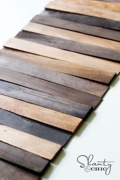 a close up of some wood planks on a table