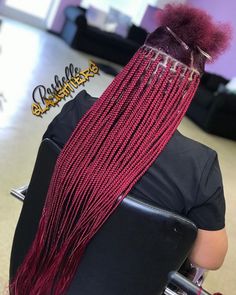 Box Braids Waist Length, Red Box Braids, Box Braid Hair, Small Box Braids, Individual Braids, Colored Braids, Hair Business, Long Red Hair, Box Braids Styling