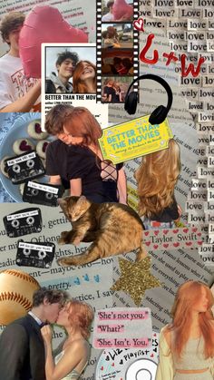 the collage shows people and their pets in different scenes, including an image of a cat