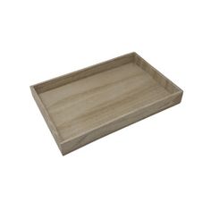 a wooden tray on a white background