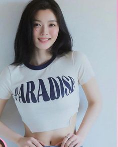 Kim Yoojung, Korean Picture, Alphabet Print, Kdrama Actors, Women T Shirts, Global Fashion, Woman Colour