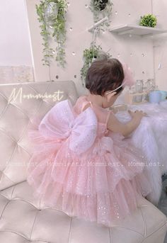 ** Please let a note about your current baby girl age/weight/height in checkout/inbox to help us prepare your order better ! Unique and beautiful puffy light pink sparkly tulle baby girl dress made by Mommiest. They are perfect for any special occasions such as wedding, birthday, first 1st birthday, party, photoshoots,... Material: tulle, satin, chiffon Washing care: Handwash at 20 oC max; Wool spin mode; Iron at 100oC max *This design dress will be handmade to order within 7 days, so let us kno First Birthday Princess Dress With Ruffles, Princess Ruffle Dress For First Birthday, Princess Dress With Ruffles For First Birthday, Princess Style Ruffled Dress For First Birthday, Party Princess Dress With Pink Bow, Pink Ruffled Princess Dress For First Birthday, Elegant Pink Tutu Dress For First Birthday, Sweet Tulle Princess Dress For Birthday, Sweet Tulle Princess Dress For Party