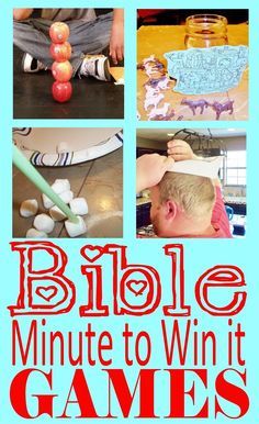 HollysHome - Church Fun: Minute to Win it - Old Testament Bible Style Games Kids Church Games, Sunday School Games, Old Testament Bible, Church Games, Church Youth Group, Minute To Win, Youth Games, Minute To Win It Games, Church Youth