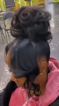 Valentine’s Day Ponytail, Weave Hairstyles Ponytail Messy Buns, Pinup Hair Black Women, Side Swept Ponytail Black Hair, Messy Updo Hairstyles For Black Women, Messy Bun With Chopsticks, Sneaker Ball Hair Ideas, Sleek Ponytail Hairstyles With Bangs