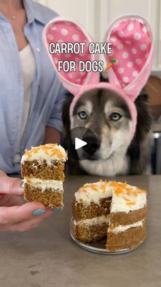 Dog Friendly Cake, Strawberry Toast, Easter Themed Treats, Cake For Dogs, Puppy Birthday Cakes, Dog Cake Recipes, Homemade Carrot Cake