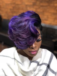 Cute Compliments, Pink Purple Hair, Hair Inspired, Short Hair Hairstyles, Pretty Hair Color, Hair Affair, Short Bob Haircuts, Shaved Sides