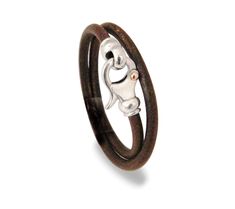 brown Leather Bracelet, silver sterling clasps bracelet, for couple,  Turns twice on the wrist 5mm brown leather cord Gift Idea For Couples, Leather Silver Bracelet, Watches Bracelets, Bracelet Man, Mens Designer Jewelry, Male Jewelry, Bracelet Cord, Leather Cord Bracelets, Handmade Leather Bracelets