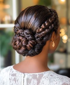 🌟 Sleek Bridesmaid Braid Updo Glamorous Braids Updo Hairstyle Bridesmaid Braid, Bridesmaids Hair, Formal Hair, Long Lasting Curls