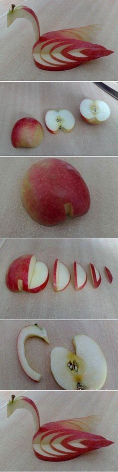 the process of cutting an apple into slices