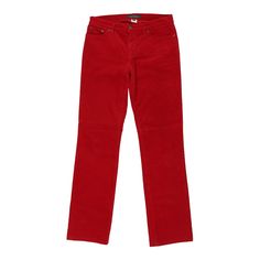 Description:Vintage Ralph Lauren Lauren red cord trousers, fit a UK size 8 - mid rise with a 30" waist. Size conversion: US Size: 4EU Size: 36IT Size: 40 RISE TYPE: Mid RiseWAIST: 30 inches / 76cmsINSEAM: 32 inches / 81cmsRISE: 9 inches / 23cmsGENDER: womens CONDITION: good - marks on back.STYLE: cord trousersERA: 1990sCOLOUR: redFABRIC: cotton Red Straight Leg Corduroy Bottoms, Classic Red Straight Leg Bottoms, Red Classic Straight Leg Bottoms, Red Fitted Corduroy Bottoms, Fitted Red Corduroy Bottoms, Fitted Red Corduroy Pants, Cord Trousers, Beauty Bag, Cardigan Coat