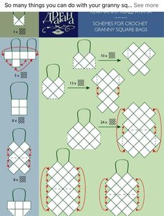 how to make an origami granny bag with pictures and instructions for the pattern