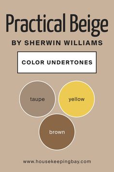 Practical Beige SW 6100 Color Undertones by Sherwin-Williams Brown And Beige Kitchen, Colors With Yellow, Color Undertones, Warm Paint Colors, The Color Yellow