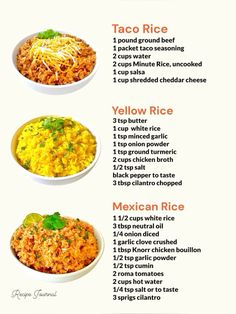 Easy Flavored Rice, One Pot Rice Meals, Mini Crockpot Recipes, Taco Rice, Flavored Rice