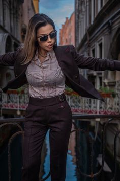 #AlexandraDobre #WomenSuits Alexandra Dobre, Girl Tuxedo, Office Clothes, Tie Women, Business Outfits Women, Women Business