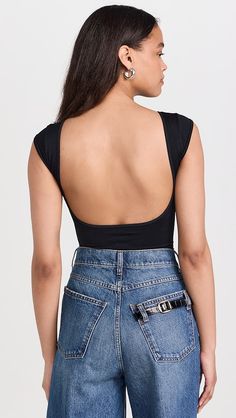 Free People Low Back Tee | Shopbop Free People Clothing, Birthday Shopping, Low Back, Free Clothes, Dream Wardrobe, Boat Neck, Free People Tops, Black Tee, Cap Sleeves