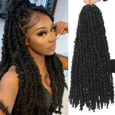 PRICES MAY VARY. 1:24 Inch New Hairstyle Pre-Twisted Butterfly Locs Crochet Hair Made of 100% High Quality Synthetic Firber By Professional Braider,It Is Soft Neat and Tight and not easy to Spread. 2:Package: 6 Packs of 24 Inch Short Bob Pre-looped Distressed Butterfly Locs Hair,About 80g/Pack,10 Strands/Pack,Totally 60 Strands.Usually 5-7 packs can full one head. 3:Hair advantages: 100% Hand-Made Goddess Butterfly locs Crochet Hair, No Smell, Lightweight, Natural & Stylish Looking,Tangle-free; Butterfly Soft Locs, Soft Locs Crochet Braids, Butterfly Faux Locs, Distressed Faux Locs, Soft Locs Crochet, Butterfly Locs Crochet Hair, Butterfly Locs Crochet, Faux Dreads, Crochet Braids Hair