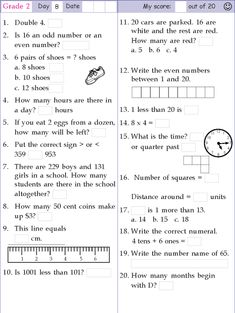 worksheet for grade 2 students to practice numbers