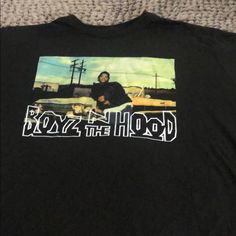 Boyz N The Hood Tee Hooded Graphic Print T-shirt For Streetwear, Hooded Winter Streetwear T-shirt, Urban Hooded T-shirt With Graphic Print, Hip Hop Hooded T-shirt For Streetwear, Black Pre-shrunk Hooded Top, Boyz N The Hood, Hooded Tee, Hooded Shirt, Tee Shirts