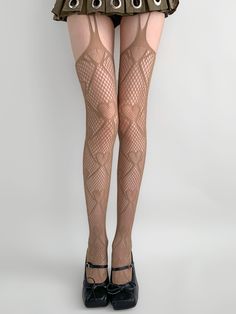 Get ready to turn heads with our fishnet suspender stockings. Available in four stunning colors, these one-piece stockings feature a playful heart design, adding a touch of kawaii charm to any outfit.  Please note that this product includes only one pair of suspender stockings. Stockings Png, Shibuya Style, Brown Things, Goth Skirts, Cool Heart, Kawaii Skirt, Suspender Tights, Skirt Aesthetic, Gothic Skirts