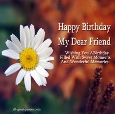 happy birthday my dear friend wishing you a birthday filled with sweet moments and wonderful memories