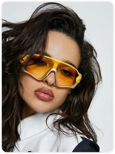 Yellow Shades Sunglasses, Sporty Sunglasses, A Pregnant Woman, Black Theme, Glasses Makeup, Colorful Gradient, Yellow Accessories, Trendy Glasses, Plastic Sunglasses