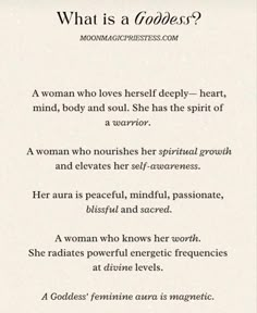 a poem written in black and white with the words what is a goddess?