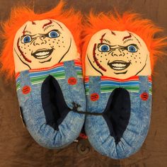 Chucky Plush Slippers L/Xl Fits Men's Shoe Sizes 9-12 Plush Slippers, Men's Shoe, House Shoes, Men Shoes Size, Slip Ons, Loafer Shoes, Mens Fitness, Blue Orange, Men's Shoes