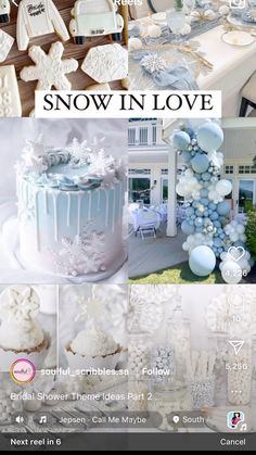 snow in love is displayed on the screen with other decorations and items to decorate it