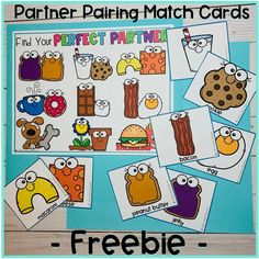 Kagan Strategies Kindergarten, Partner Pairing Cards Free, Partner Cards For The Classroom Free, Responsive Classroom Kindergarten, Kagan Kindergarten, Kagan Strategies, Partner Activities, Teacher Goals, Junior Kindergarten